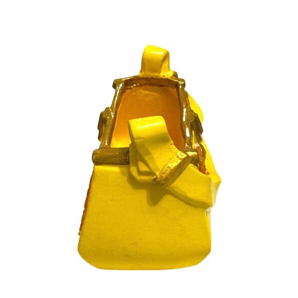 Decorative Yellow Purse-Shaped Ceramic Vase - Picture 4 of 5